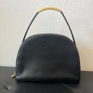 Genny Structured Black Leather Handbag, Great Condition!
